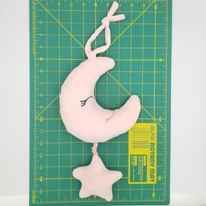 Walmart Parents Choice Moon Star Pink Baby Musical Plush Pull Crib Rattle Tested